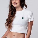 Sushi Maki | Besticktes Bio Baumwoll Cropped T-Shirt