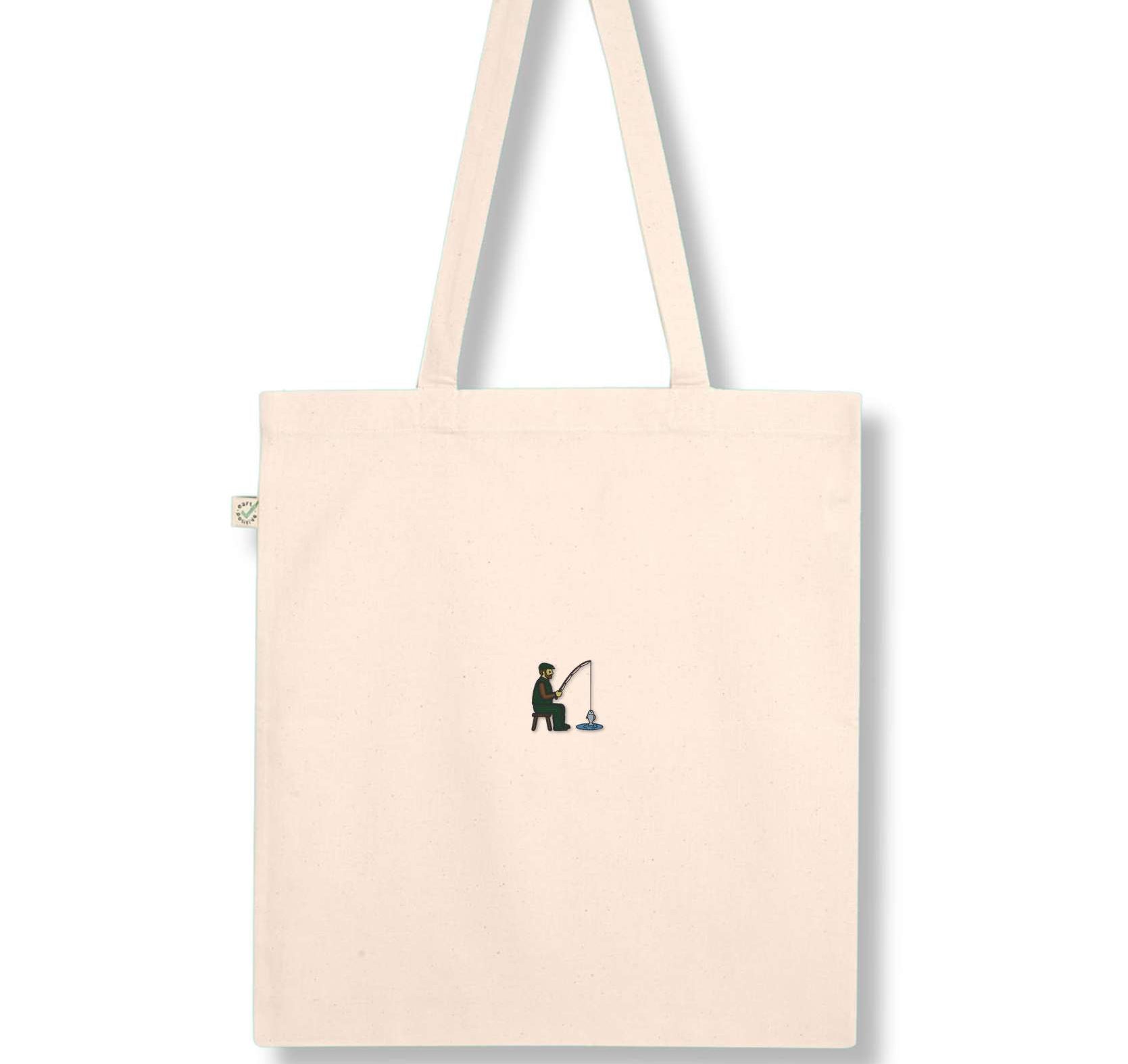 Angler | Bestickte Bio Baumwoll Tasche