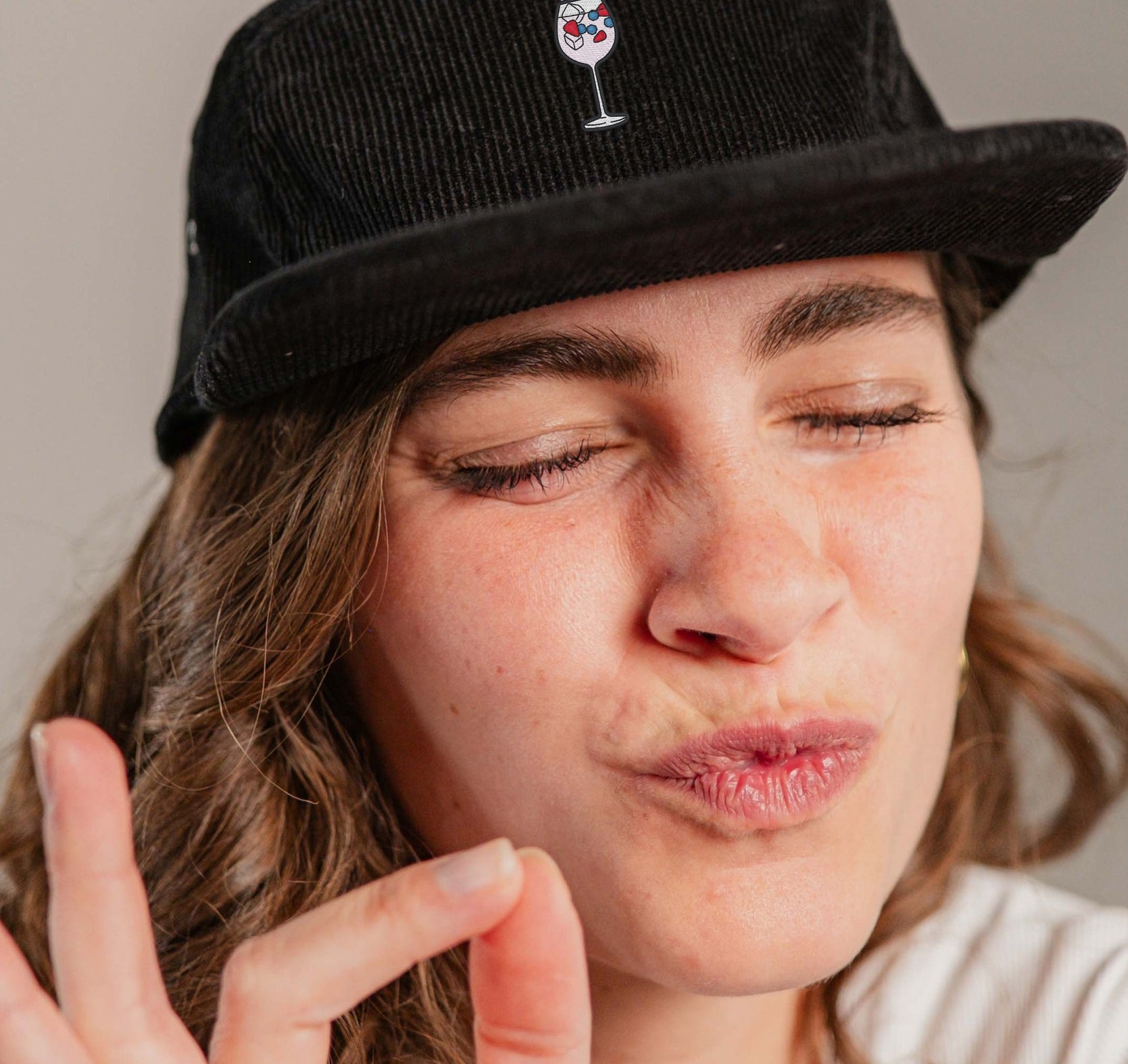 Berry Spritz Cord Camper Cap