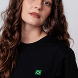 Brasilien | Minimal Flag – Besticktes Bio-Baumwoll Fan Shirt