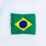 Brasilien | Minimal Flag – Besticktes Bio-Baumwoll Fan Shirt