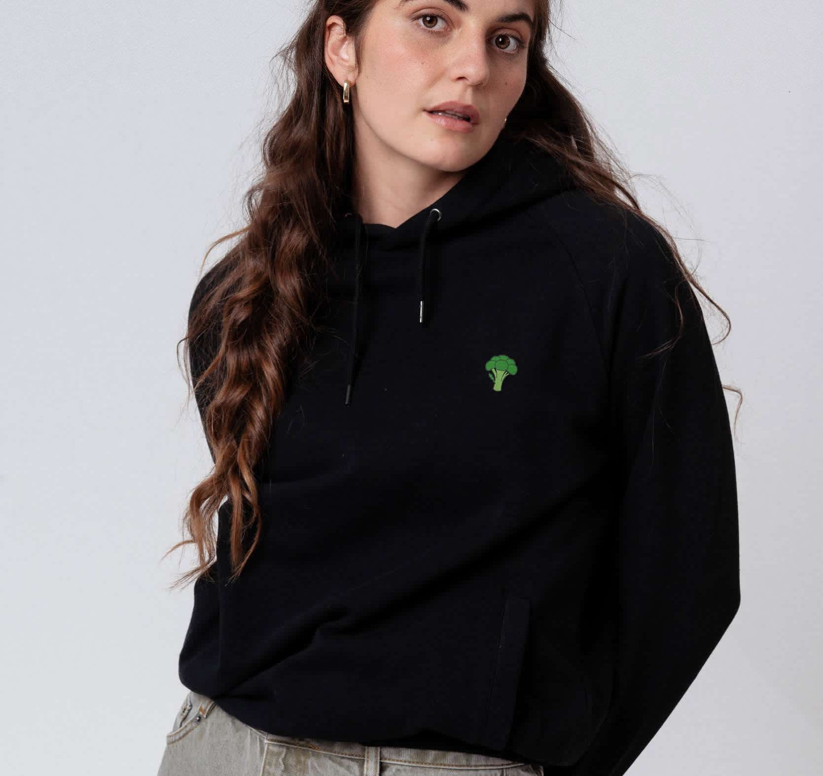Brokkoli | Bestickter Bio Baumwoll Unisex Hoodie