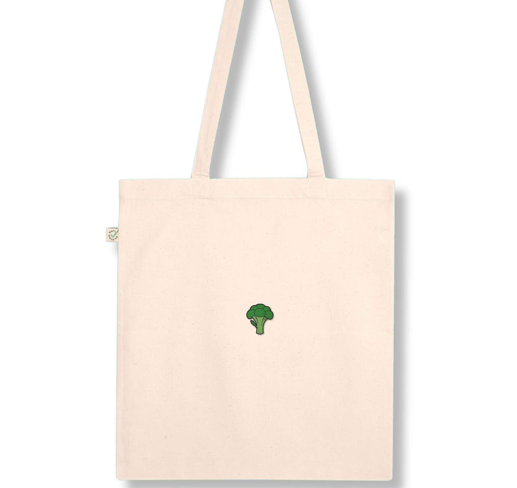 Brokkoli | Bestickte Bio Baumwoll Tasche