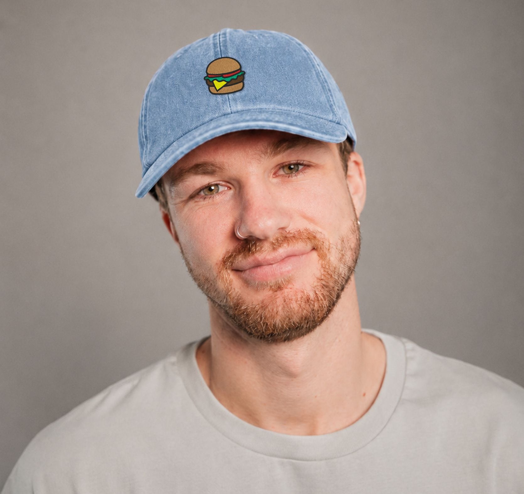 Burger Vintage Light Denim Vintage Cap