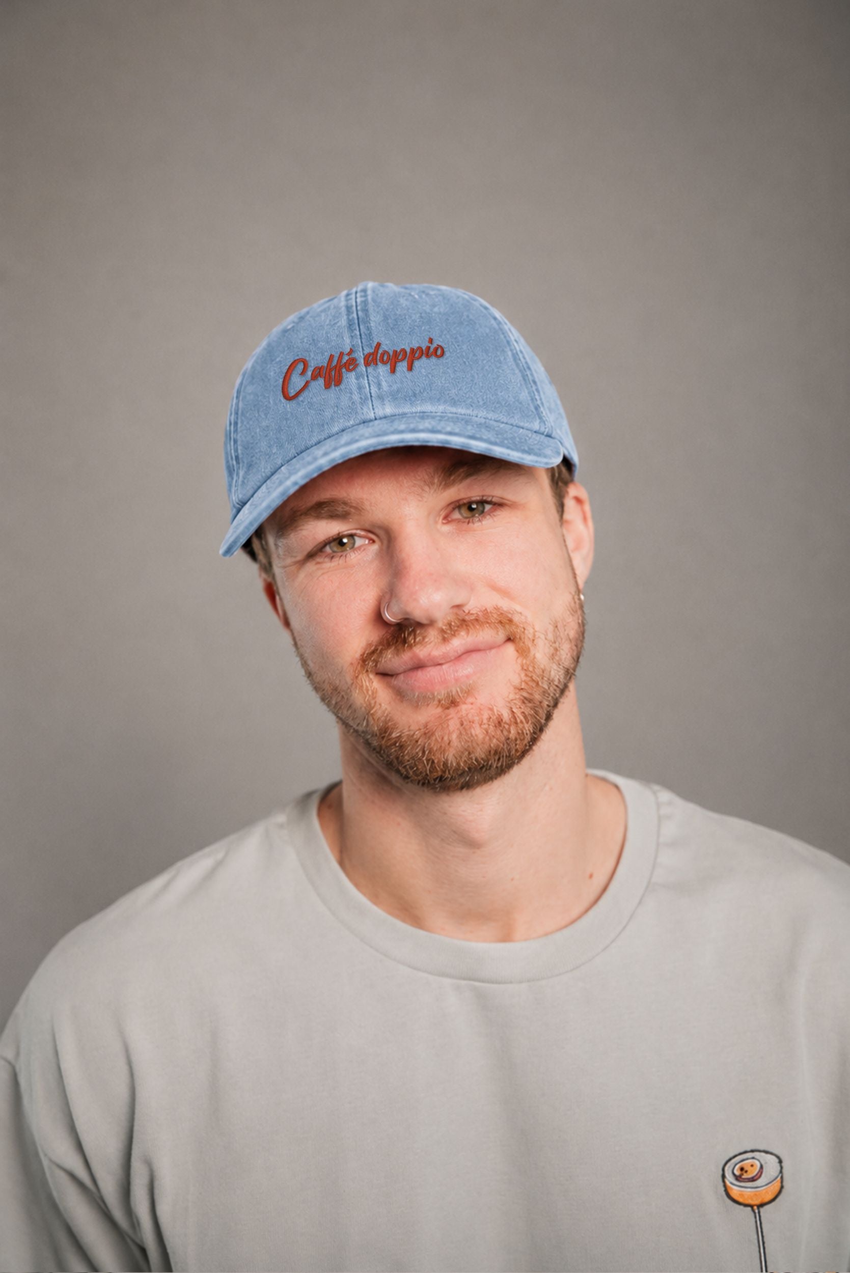 Caffe Doppio Vintage Light Denim Vintage Cap