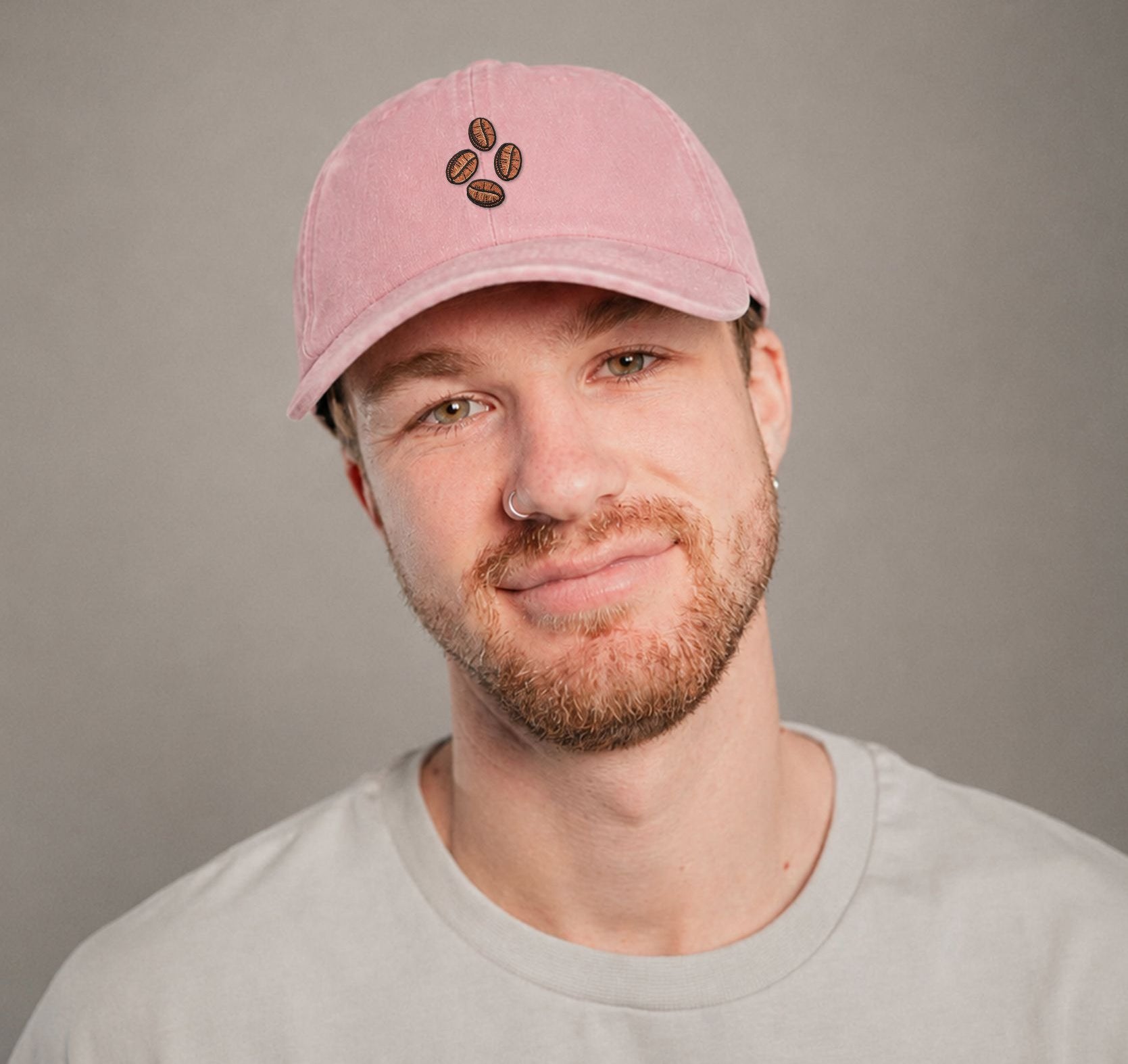 Coffee Beans Vintage Dusty Pink Vintage Cap