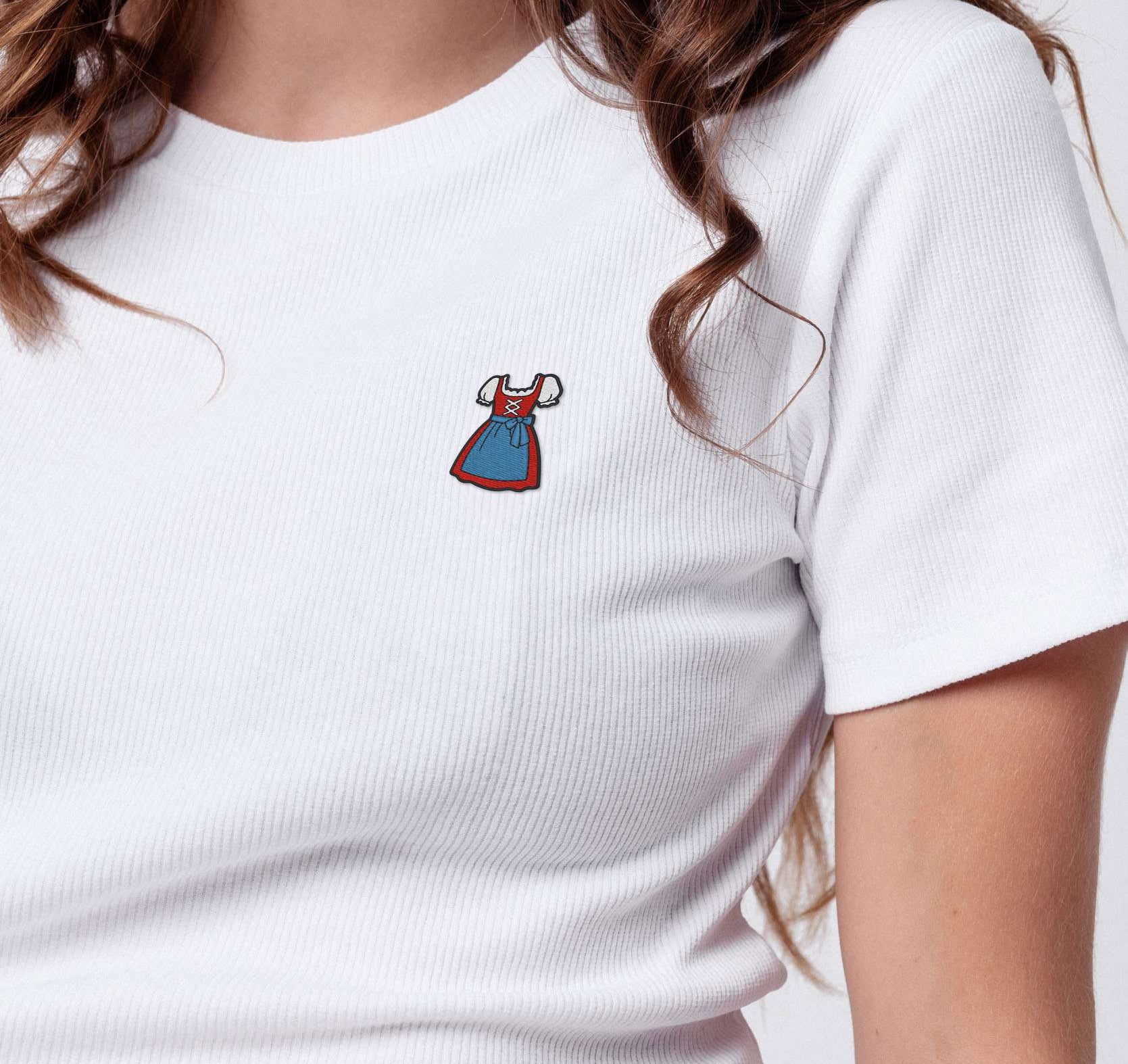 Dirndl | Besticktes Bio Baumwoll Cropped T-Shirt