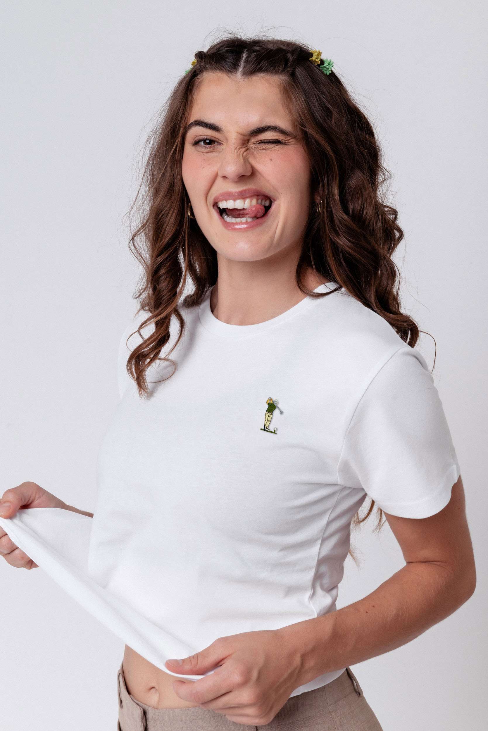 Golf Guy | Besticktes Bio Baumwoll Frauen T-Shirt