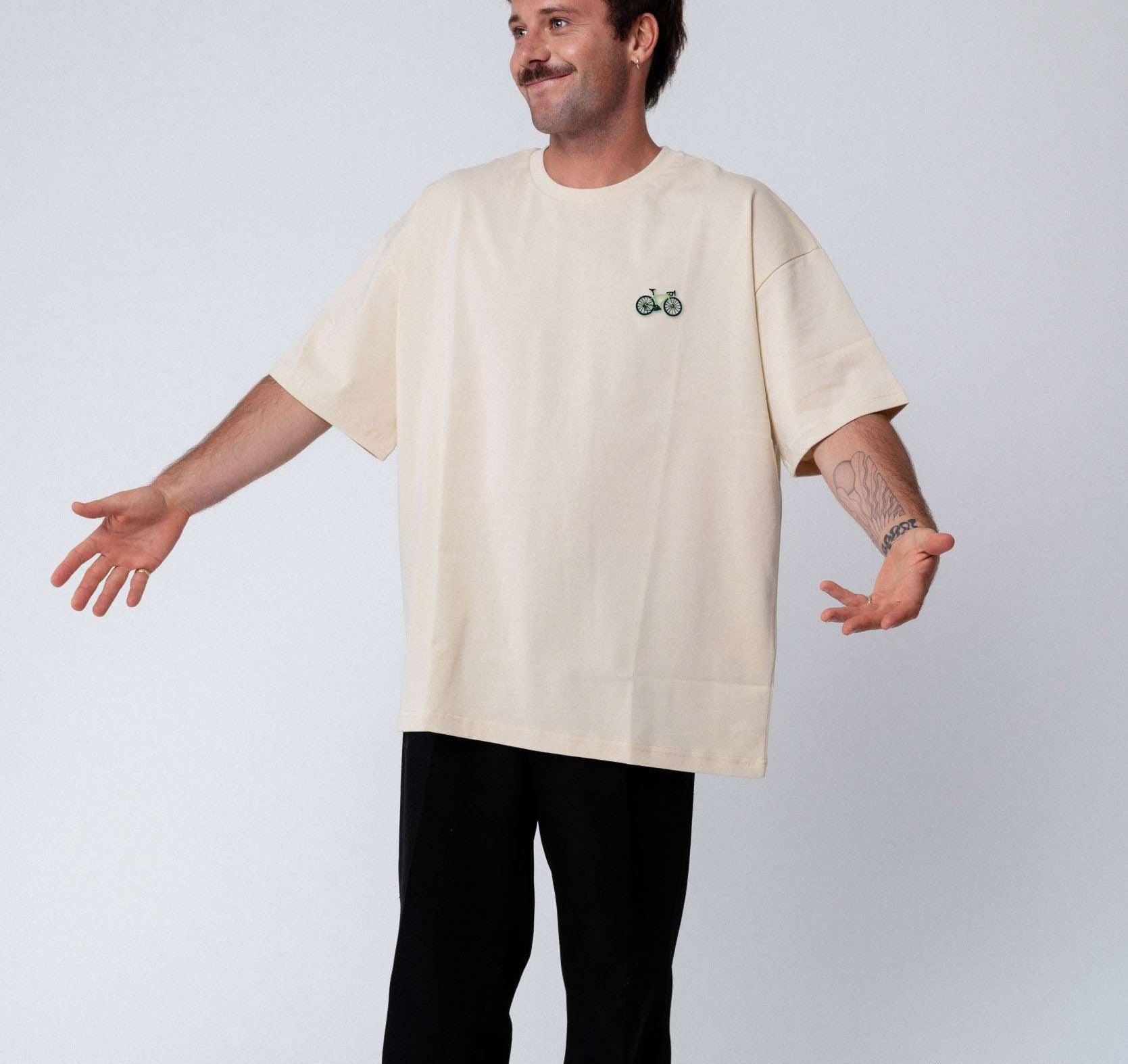Gravelbike Gruen | Heavy Oversized Bio Baumwoll T-Shirt