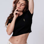Golf Girl | Besticktes Bio Baumwoll Cropped T-Shirt