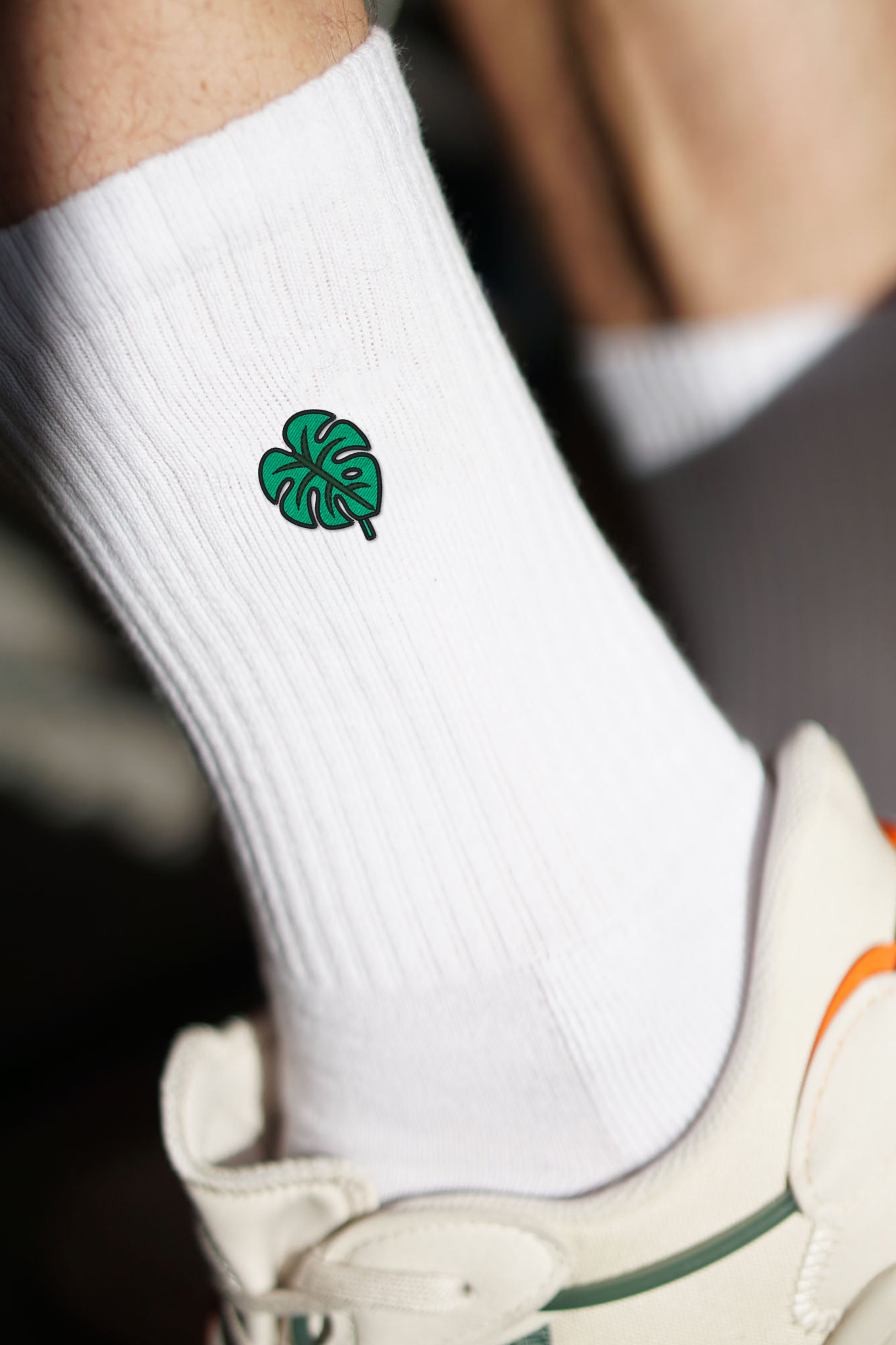 Monstera Socken Weiß Ansicht 4