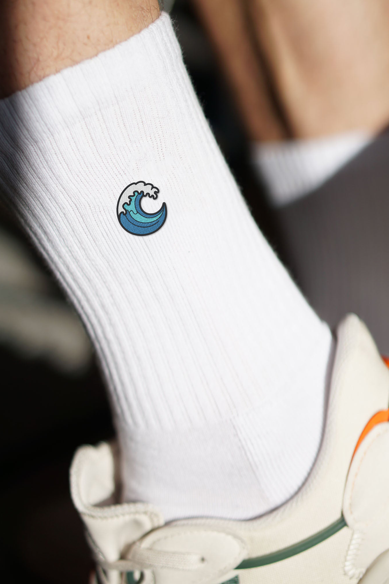 Welle Socken Weiß Ansicht 4