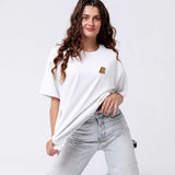 Besticktes Oversized T-Shirt Weiß