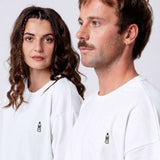 Besticktes Oversized T-Shirt Weiß