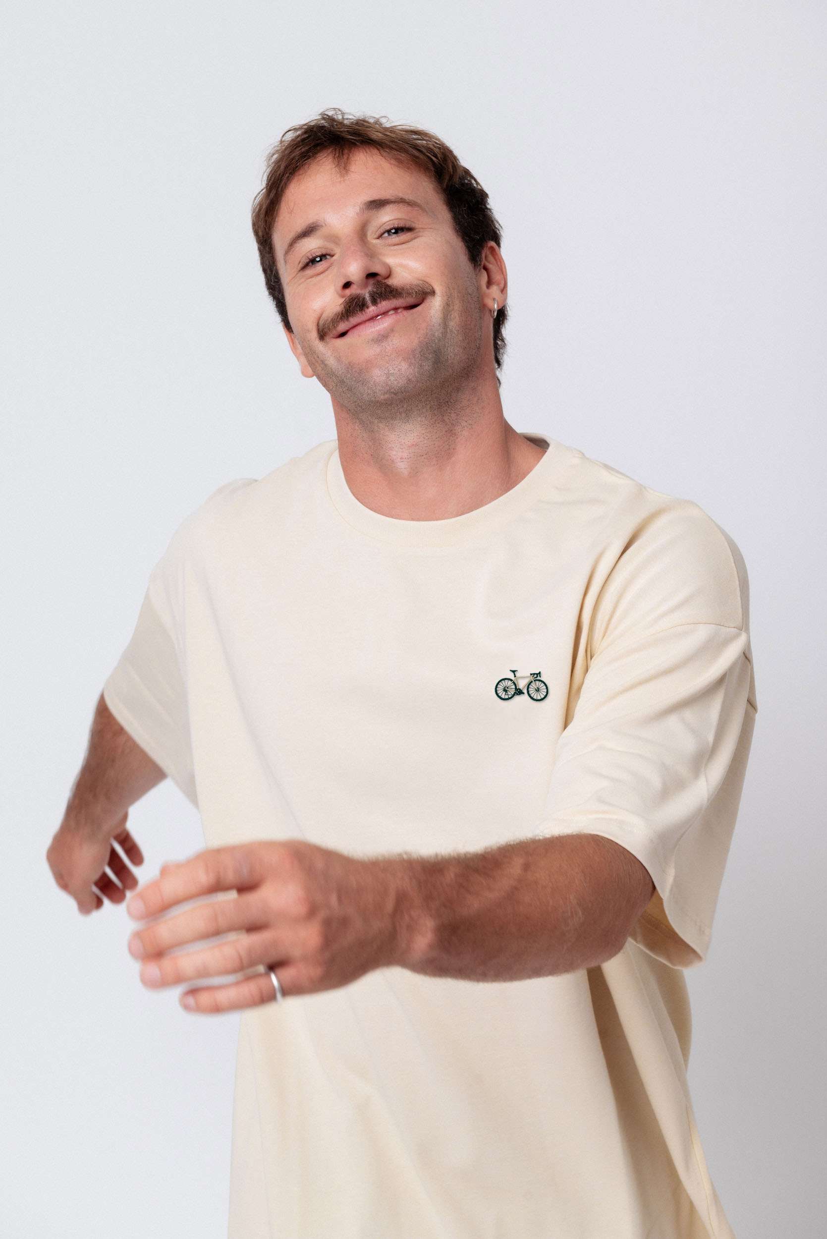 Gravelbike Beige | Heavy Oversized Bio Baumwoll T-Shirt