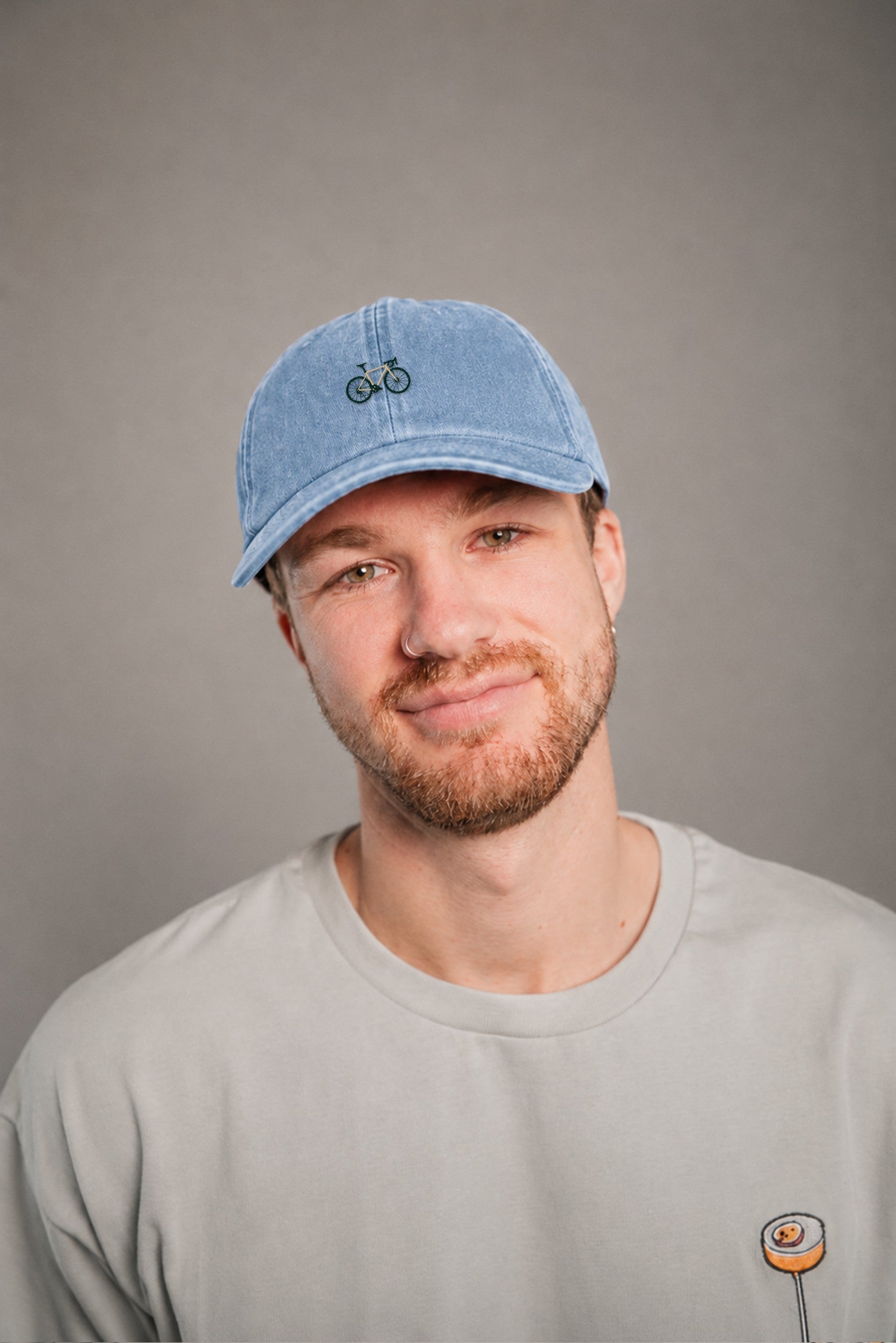 Gravelbike Beige Vintage Light Denim Vintage Cap