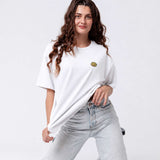 Besticktes Oversized T-Shirt Weiß