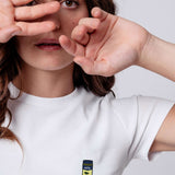 Pesto | Besticktes Bio Baumwoll Cropped T-Shirt