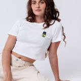 Pesto | Besticktes Bio Baumwoll Cropped T-Shirt