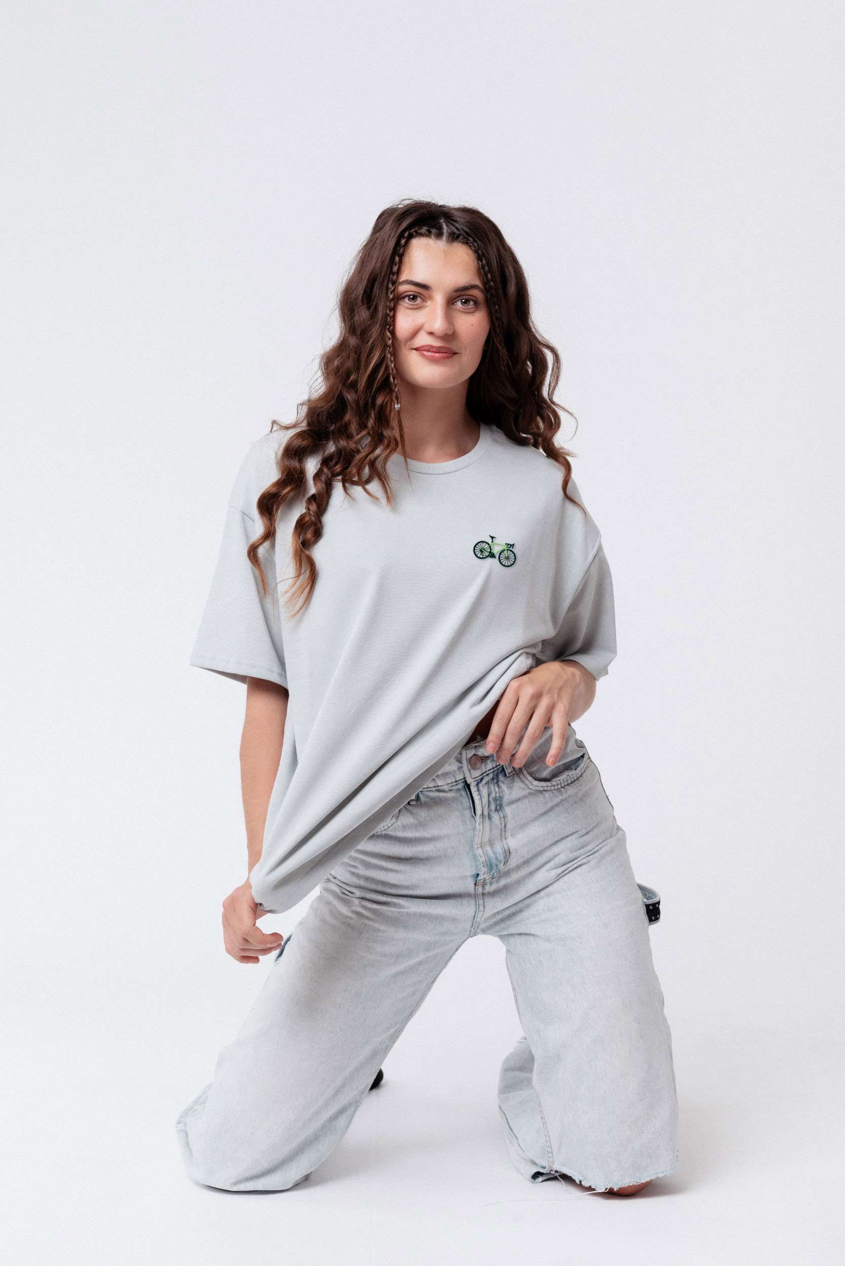 Gravelbike Gruen | Heavy Oversized Bio Baumwoll T-Shirt