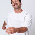 Besticktes Oversized T-Shirt Weiß