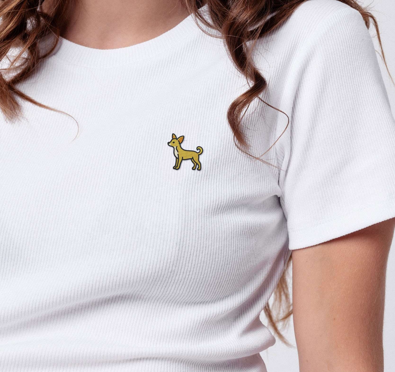 Chihuahua | Besticktes Bio Baumwoll Cropped T-Shirt