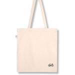 Gravelbike Beige | Bestickte Bio Baumwoll Tasche
