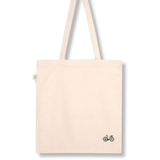 Gravelbike Beige | Bestickte Bio Baumwoll Tasche