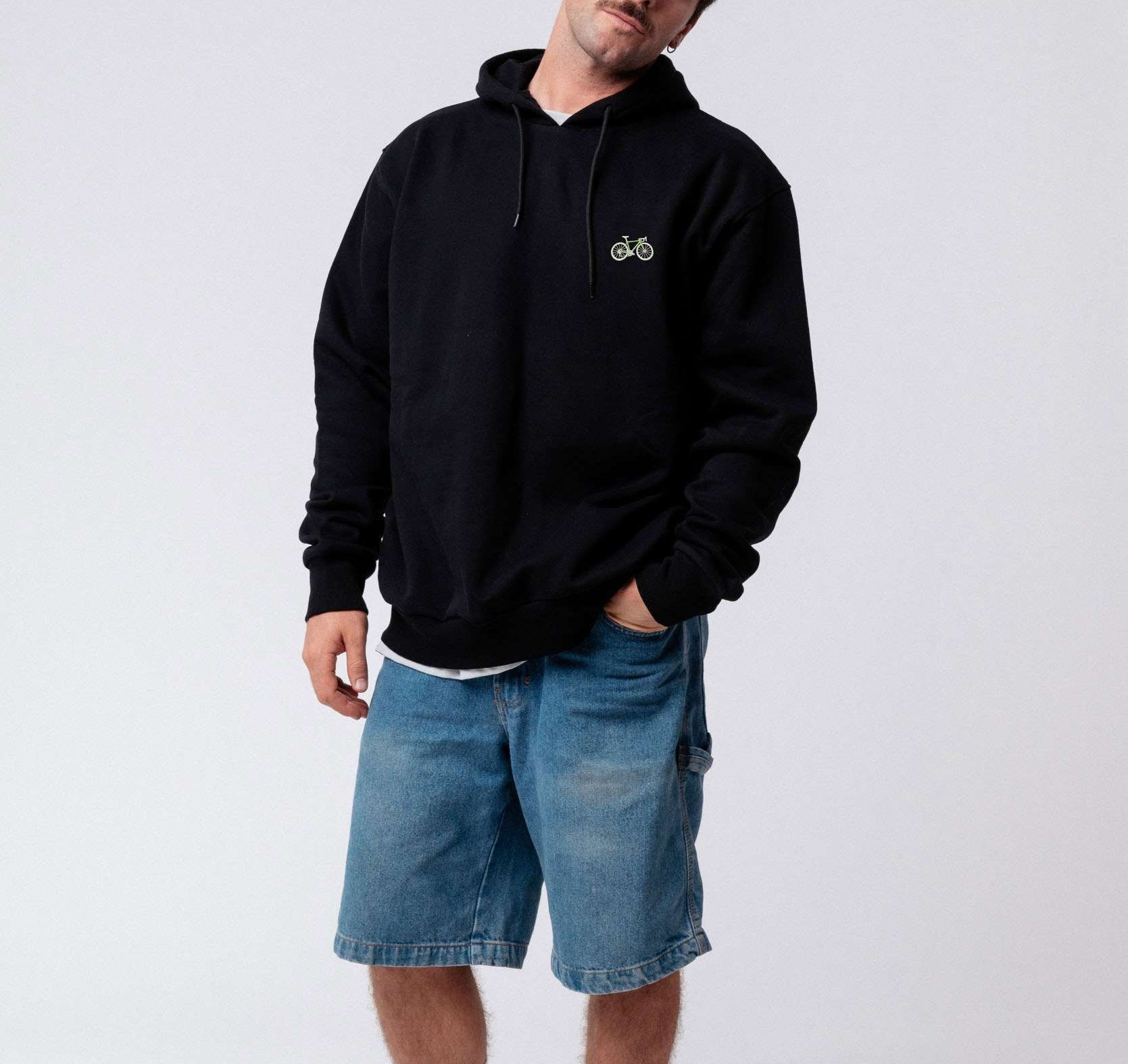 Gravelbike Gruen | Bestickter Bio Baumwoll Unisex Hoodie
