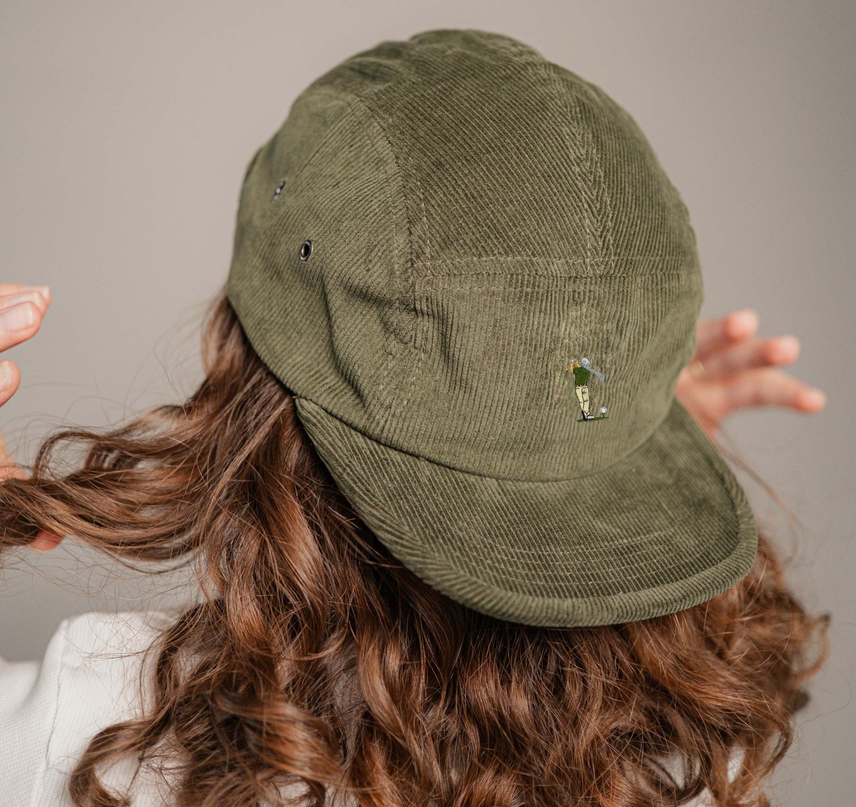 Golf Guy Camper-Cap dunkelgrun Cord Camper Cap