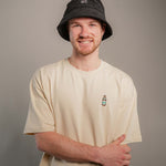 Gravelbike Pink Schwarz Cord Bucket Hat