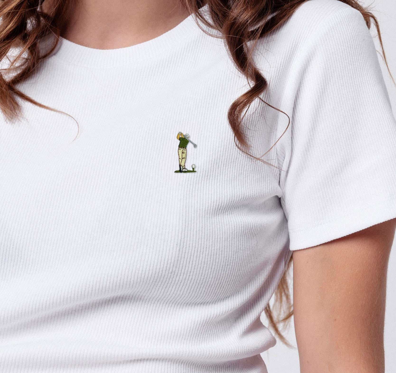 Golf Guy | Besticktes Bio Baumwoll Cropped T-Shirt