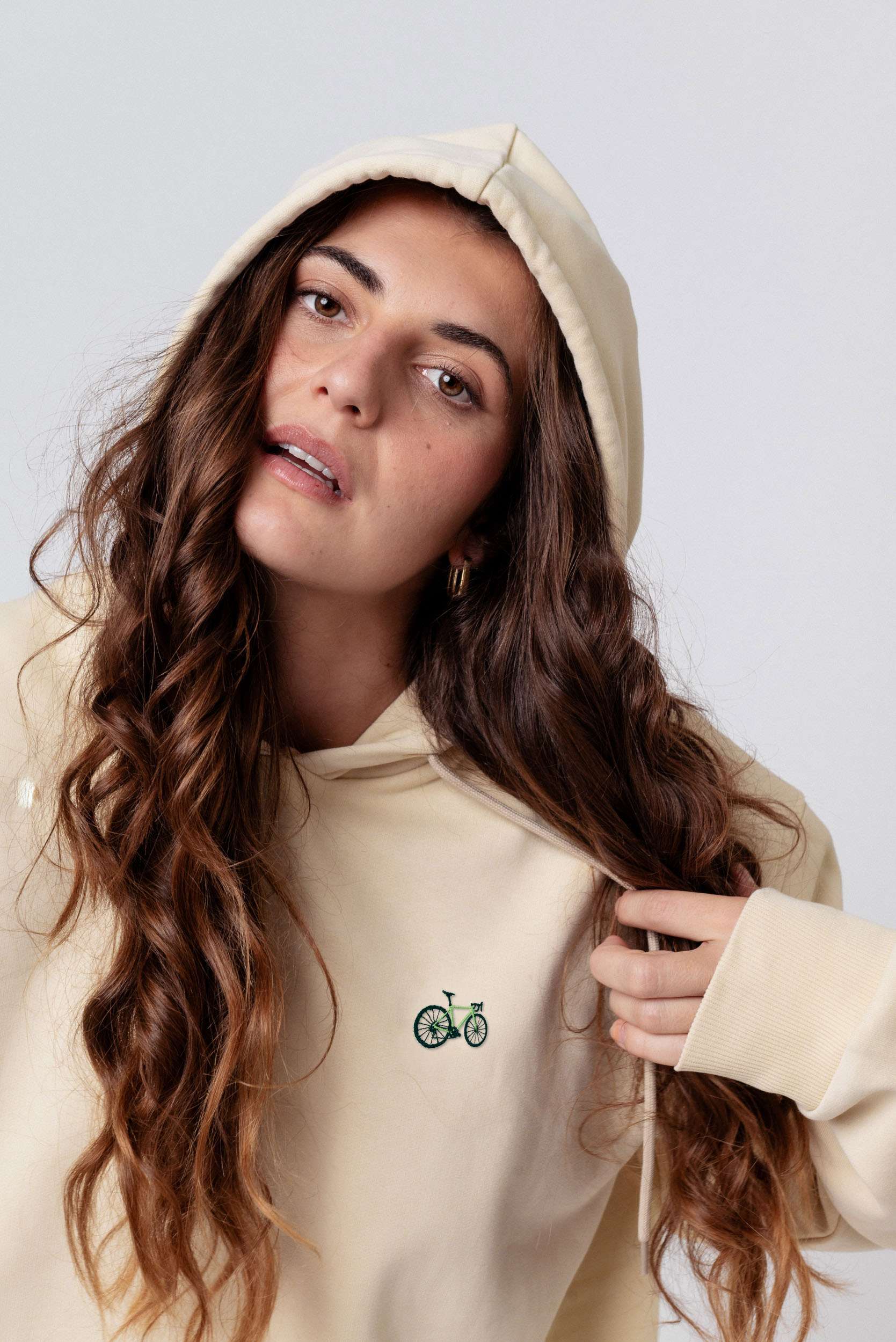 Gravelbike Gruen | Bestickter Bio Baumwoll Unisex Hoodie