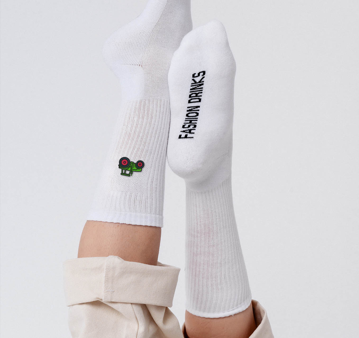 Traktor Socken Weiß Ansicht 2