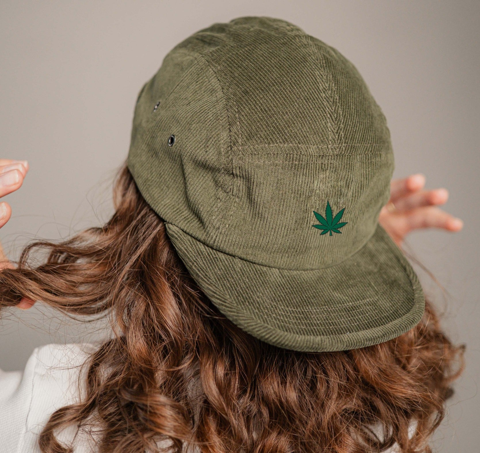 Hanf Camper-Cap dunkelgrun Cord Camper Cap