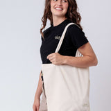 Gravelbike Beige | Bestickte Bio Baumwoll Tasche