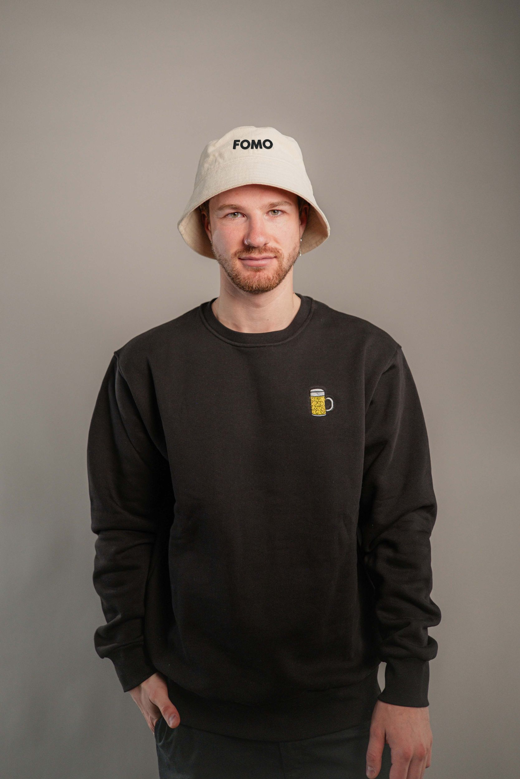 FOMO beige Cord Bucket Hat