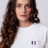 Frankreich | Minimal Flag – Besticktes Bio-Baumwoll Fan Shirt