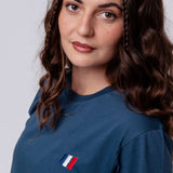 Frankreich | Minimal Flag – Besticktes Bio-Baumwoll Fan Shirt