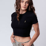 Franzi Franzbrötchenlikör Crop Top Weiß