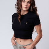 Franzi Franzbrötchenlikör Crop Top Weiß