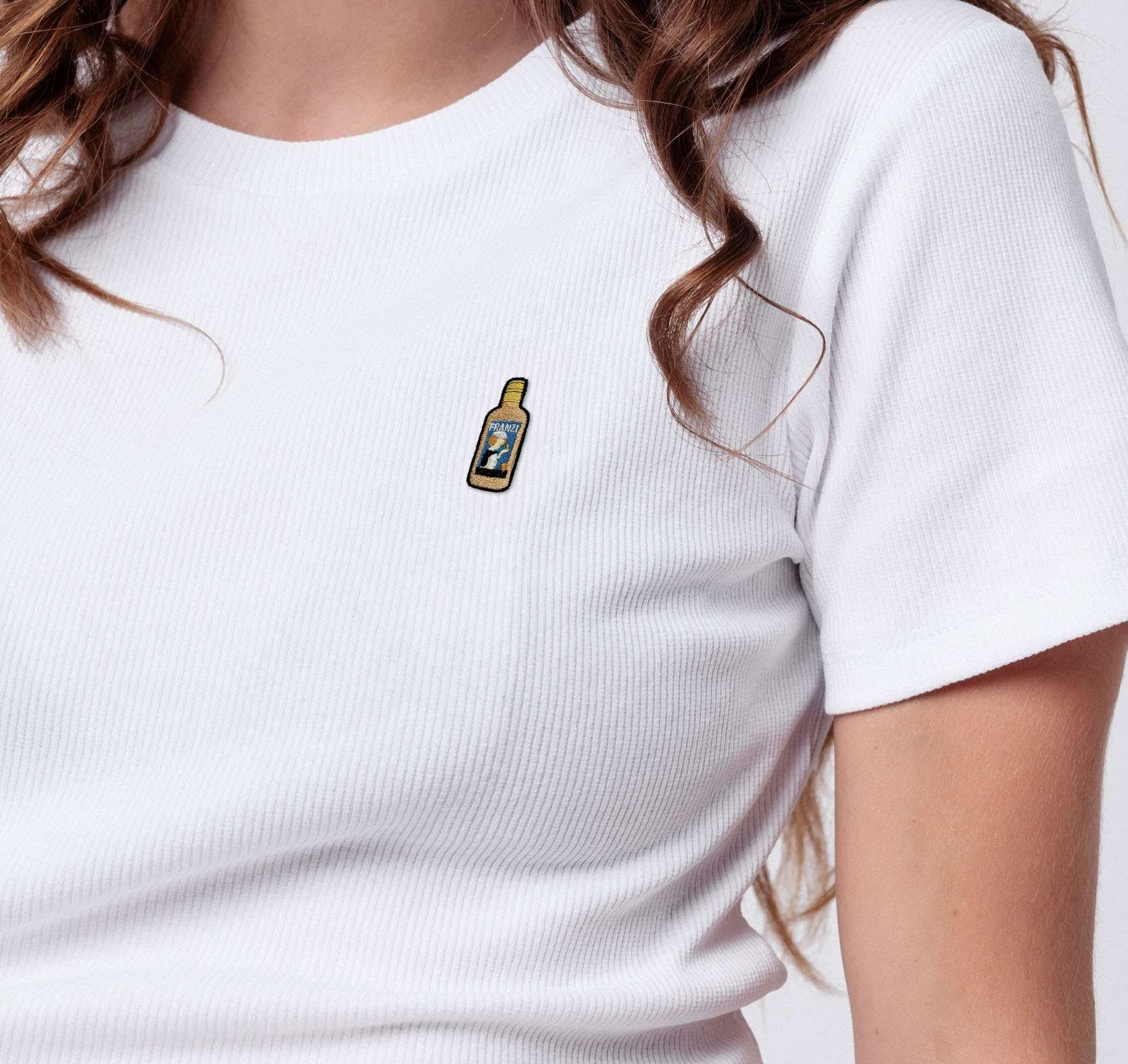 Franzi Franzbrötchenlikör | Besticktes Bio Baumwoll Cropped T-Shirt