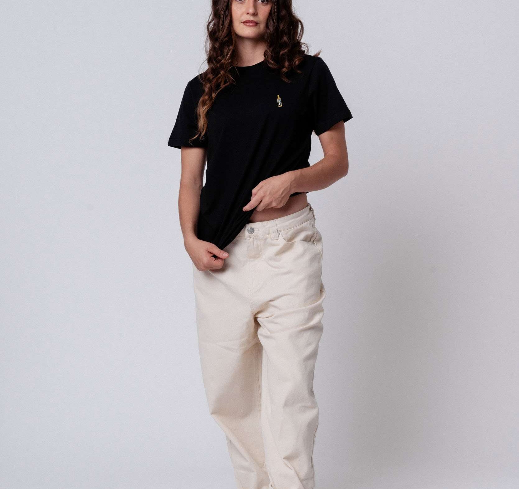 Franzi Franzbrötchenlikör | Besticktes Bio Baumwoll Frauen T-Shirt