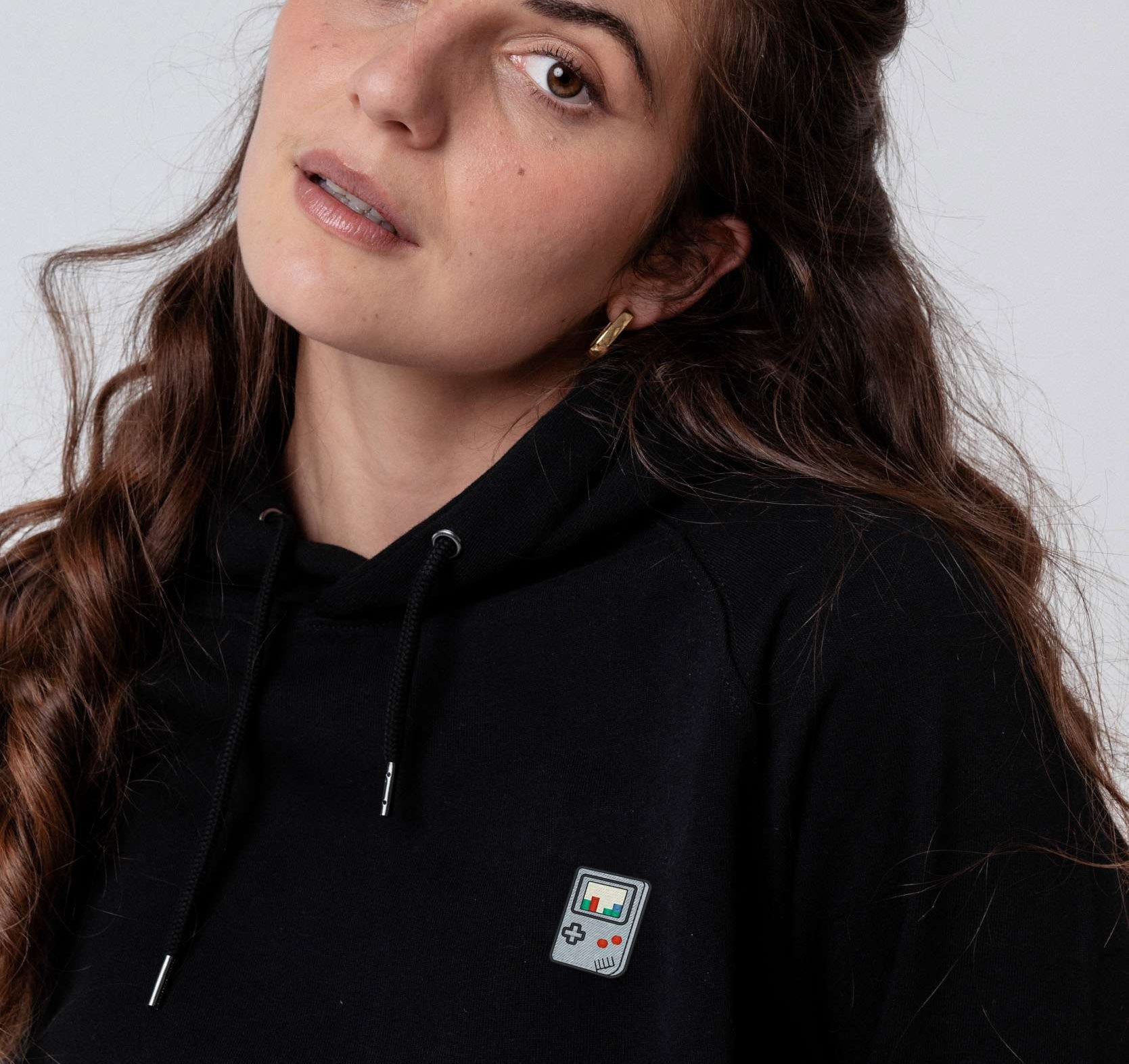 Handheld | Bestickter Bio Baumwoll Unisex Hoodie