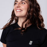 Handheld | Besticktes Bio Baumwoll Frauen T-Shirt