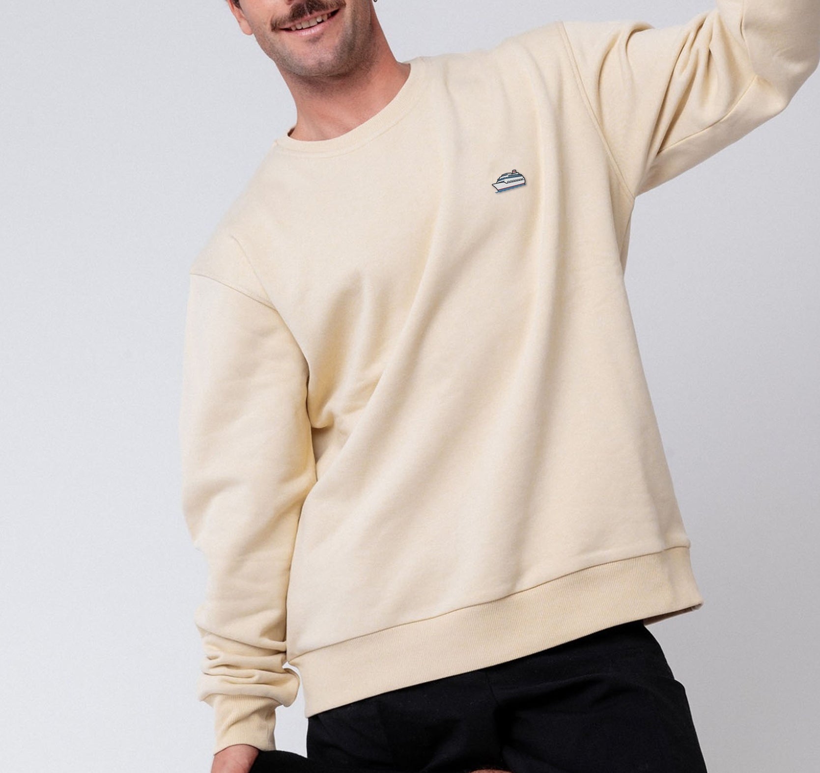 Kreuzfahrtschiff | Besticker Bio Baumwoll Unisex Pullover