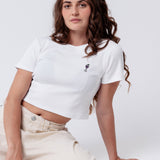 Lavabelle | Besticktes Bio Baumwoll Cropped T-Shirt