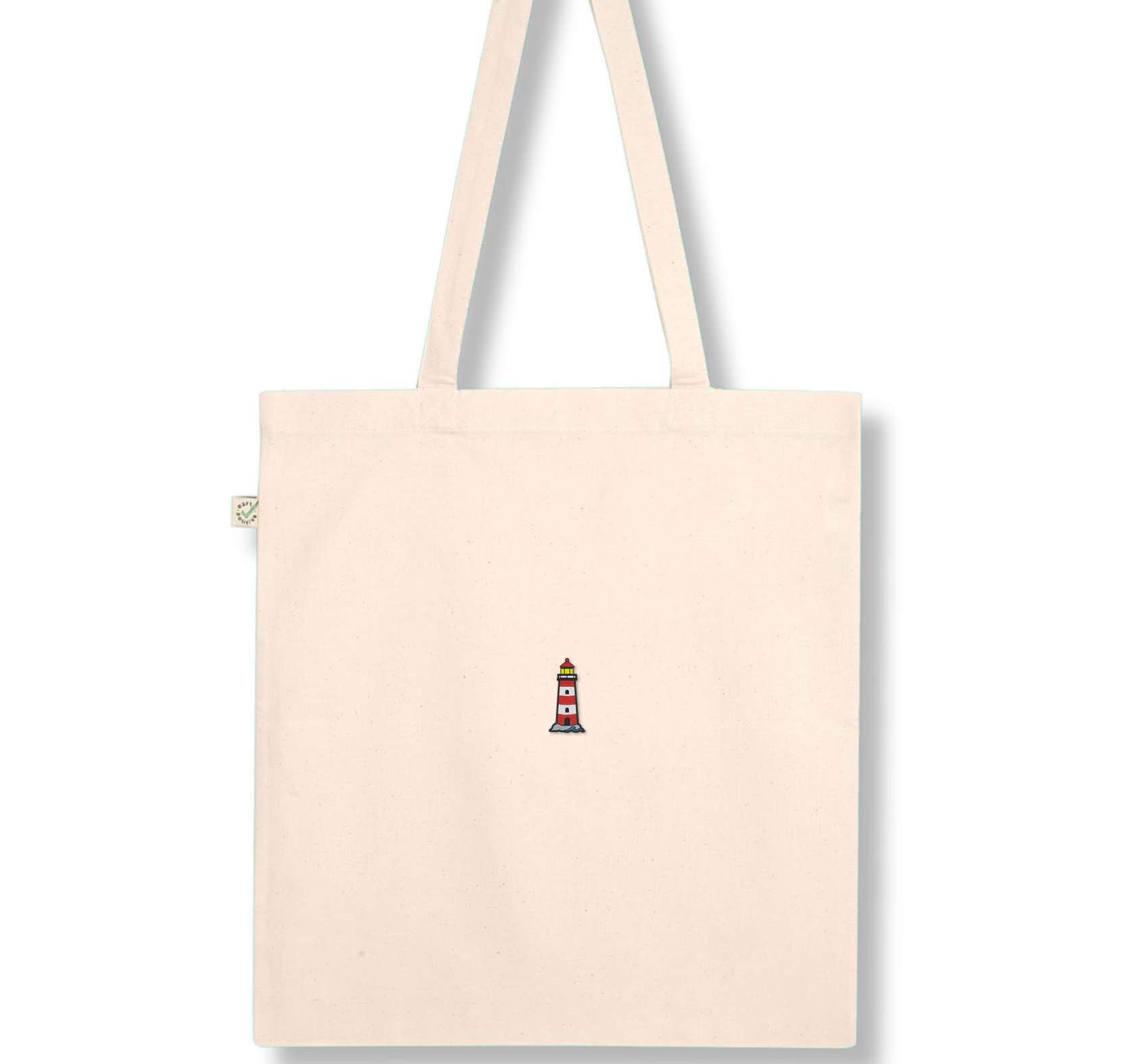 Leuchtturm | Bestickte Bio Baumwoll Tasche