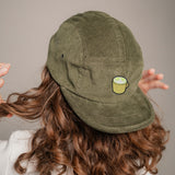 Matcha Latte Camper-Cap dunkelgrun Cord Camper Cap