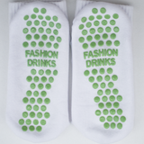 Iced Matcha Latte Stripes | Bestickte Bio Baumwoll Socken (mit und ohne Grip-Sohle)